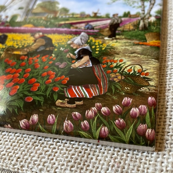 VTG 1984 Ter Steege Tile Royal Mosa made in Holland Tulips Harvest 6” - Picture 3 of 8